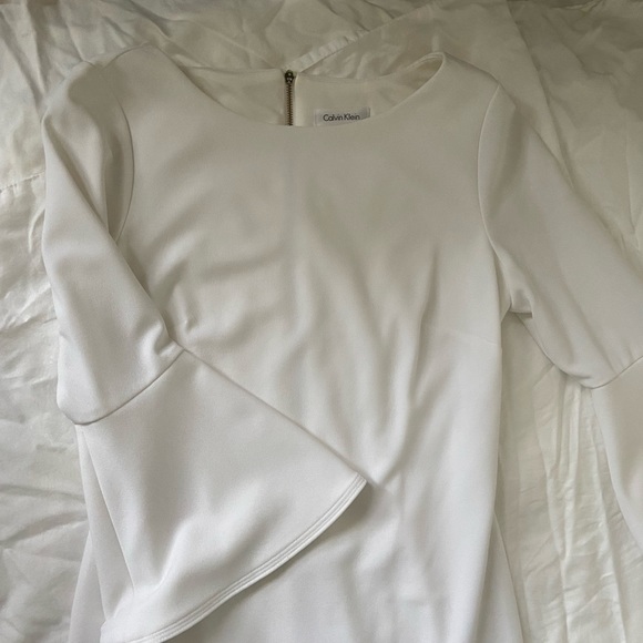 🚨 PRICE DROP 🚨 White Calvin Klein bodycon cocktail midi dress - Picture 5 of 8